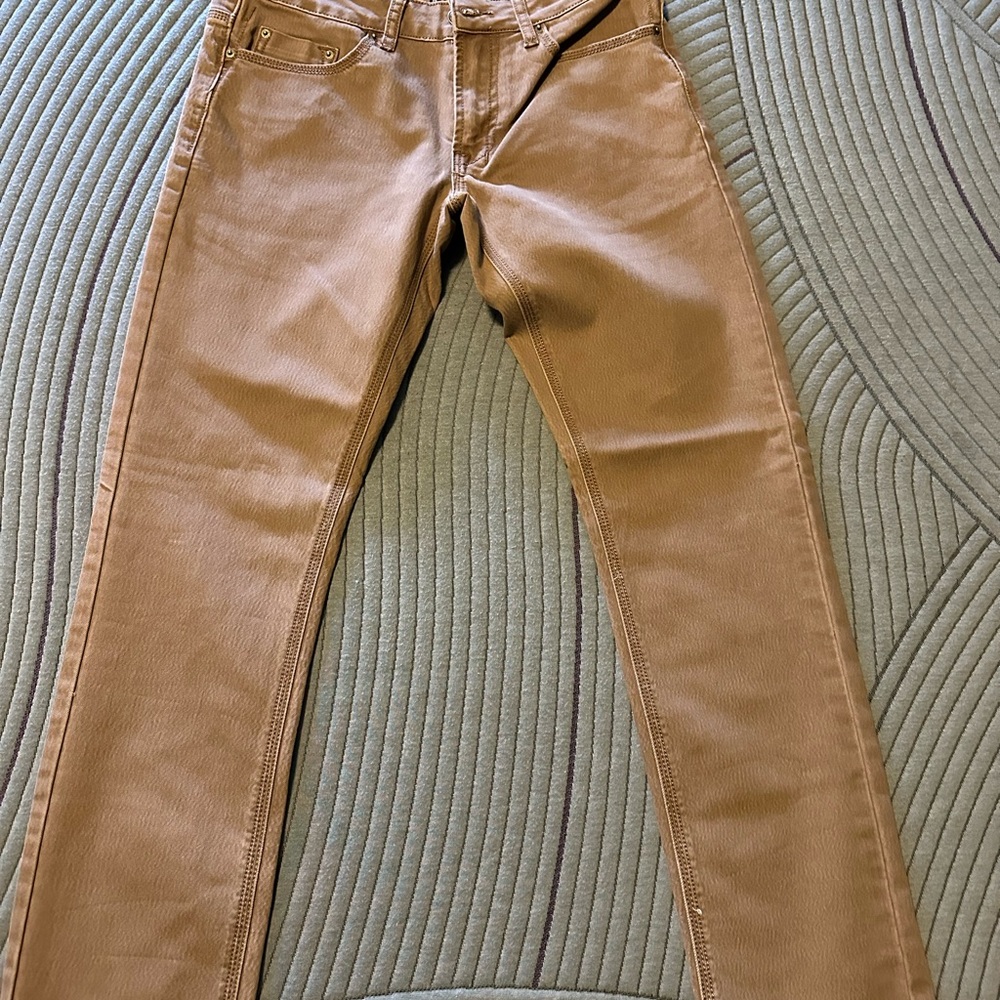 Tan Slim Fit Jeans with Smooth Denim